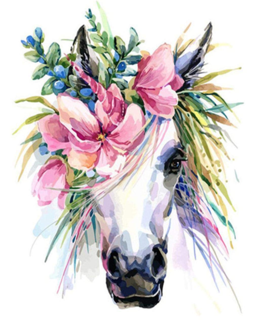 Peinture par numéros de cheval 40x50cm pour s'initier facilement à l'art pictural