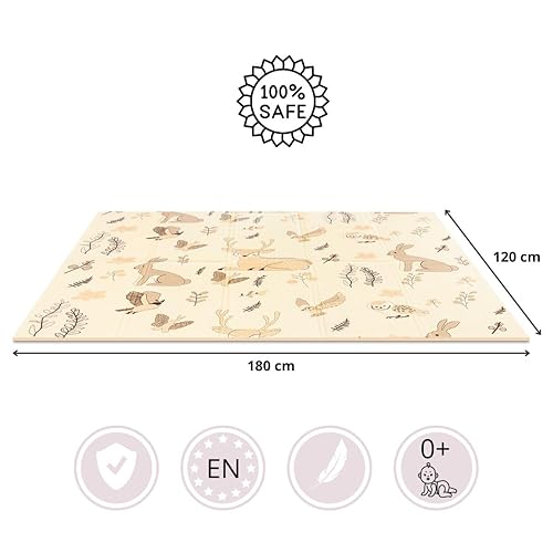 Miniatura 9 de Alfombra de juego plegable para bebé de 70.9 x 47.2 x 0.4 pulgadas, antideslizante, impermeable, tapete de juego de espuma para niños, niños