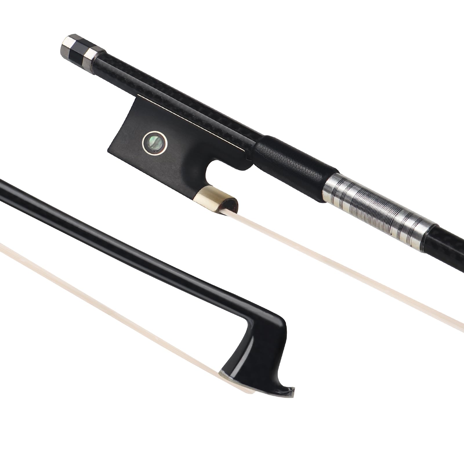 Kmise Carbon Fiber Violin Bows: Lightweight Violin Bow 4/4, Anti-Deformation Full Size Fiddle Bow, Ultra-Stretchy Horse Hair, Gift for Professional, Beginner, Adults, Kids Violins Practice (Black)