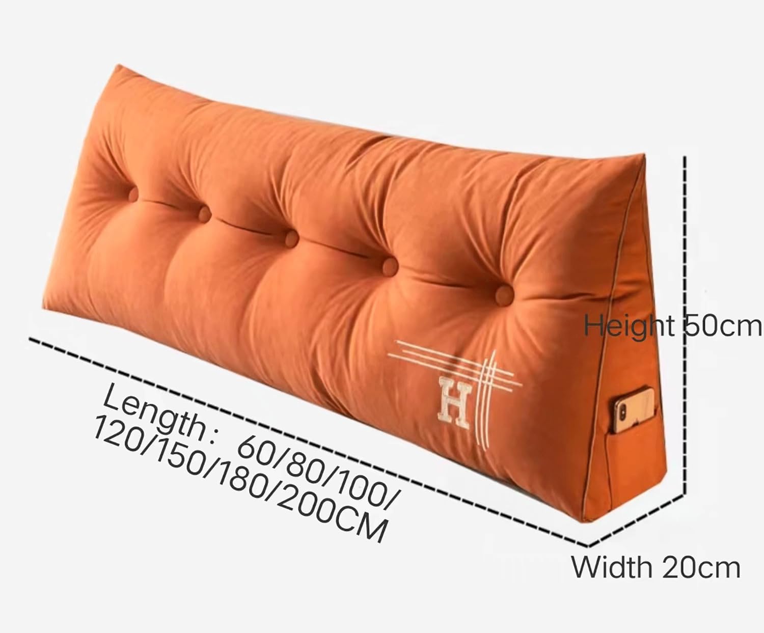 Headboard Pillow Backrest Reading Pillow Large Daybed Cushion Lumber Back Pad Support Positioning Sofa Bed Rest Pillow(Size:80x50x20cm,Color:Green 1)