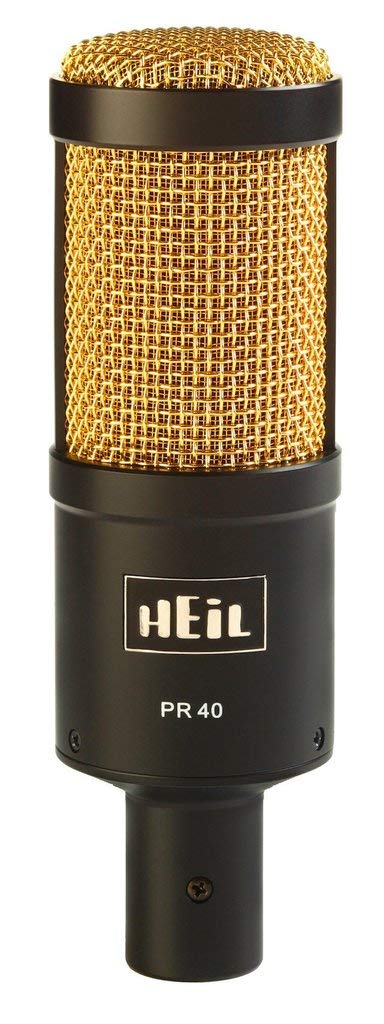 Heil PR-40BG Black Dynamic Microphone with Gold Grill for Vocals, Drums, Guitar and Bass Cabinets