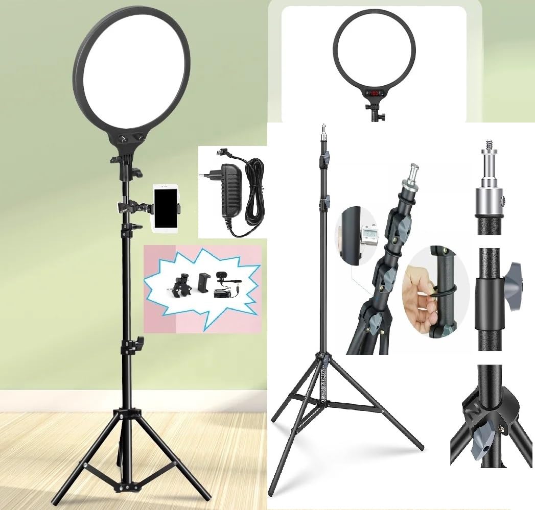 FKU NEEPHO NP-26CM Led Round Panel Light Video Light Led Ring Light with 7 FEET Heavy Duty 800Grm Tripod Stand 3500K-6000K Dimmable Selfie Ringlight for YouTube Video Live Streaming Led (B0D5K585Q9) Amazon Price History, Amazon Price Tracker