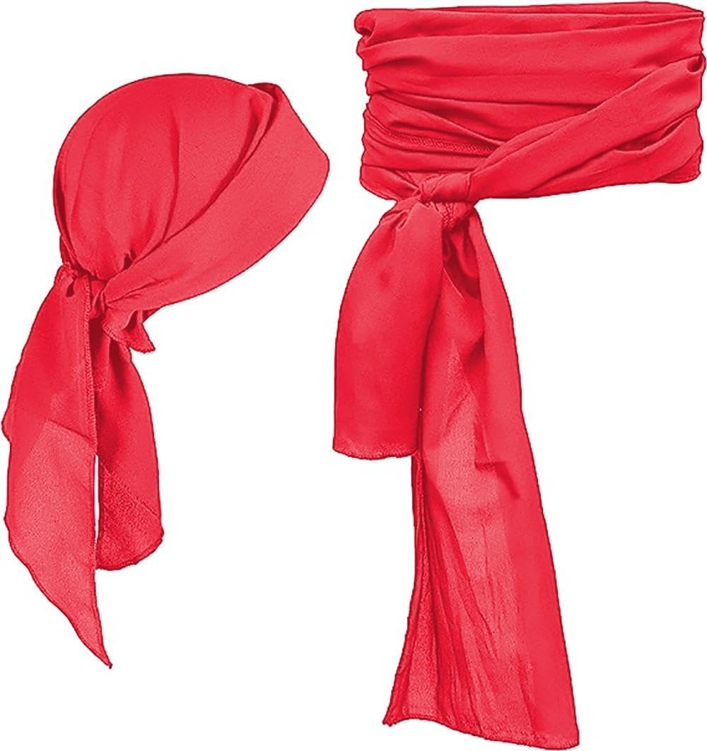 Pirate Costume Accessories-Women and Men Pirate Head Scarf,Medieval Bandana Pirate Sash Belt for Halloween Ren Faire