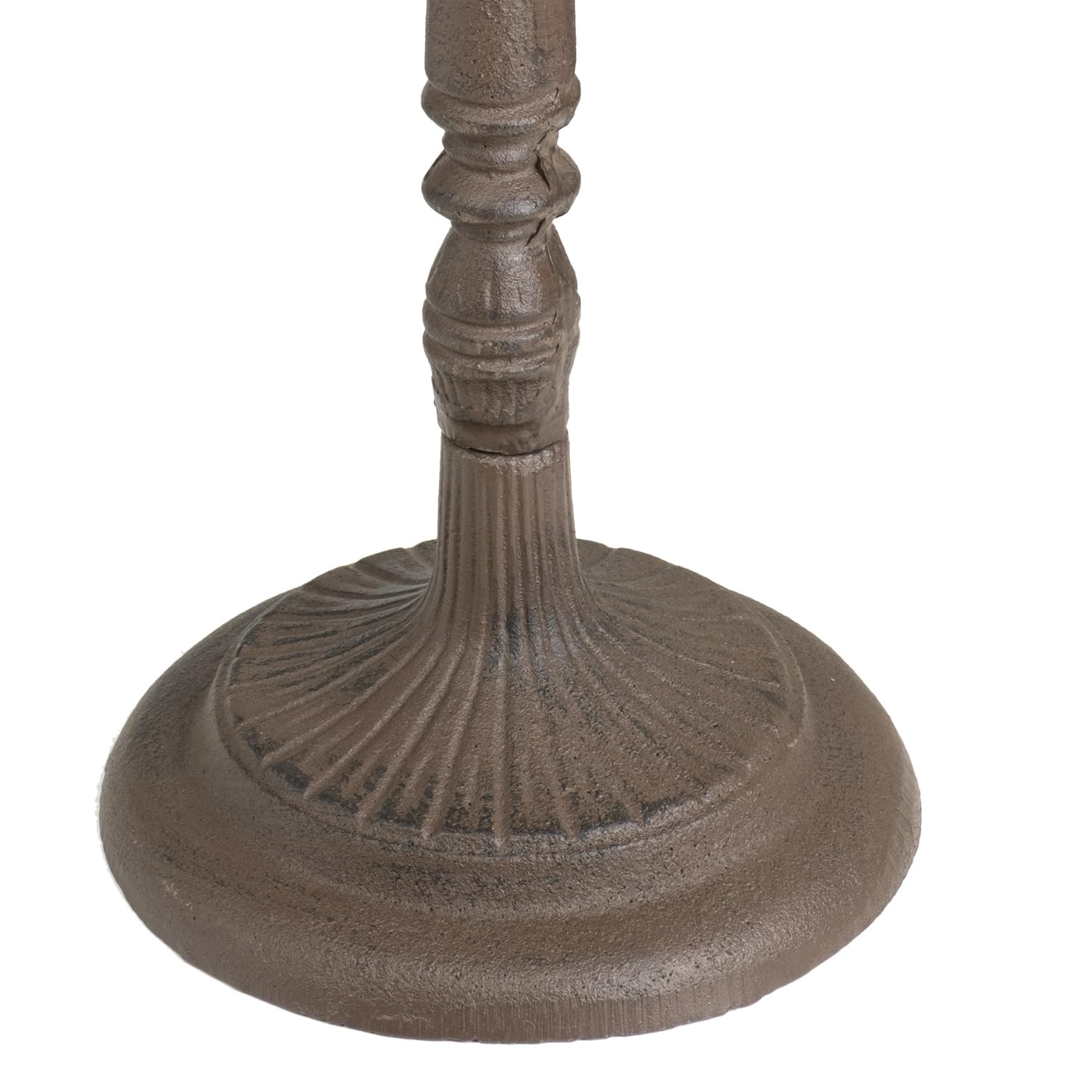 Moritz Bebedero para pájaros de hierro fundido con soporte, diseño antiguo, 72 cm de alto, color marrón