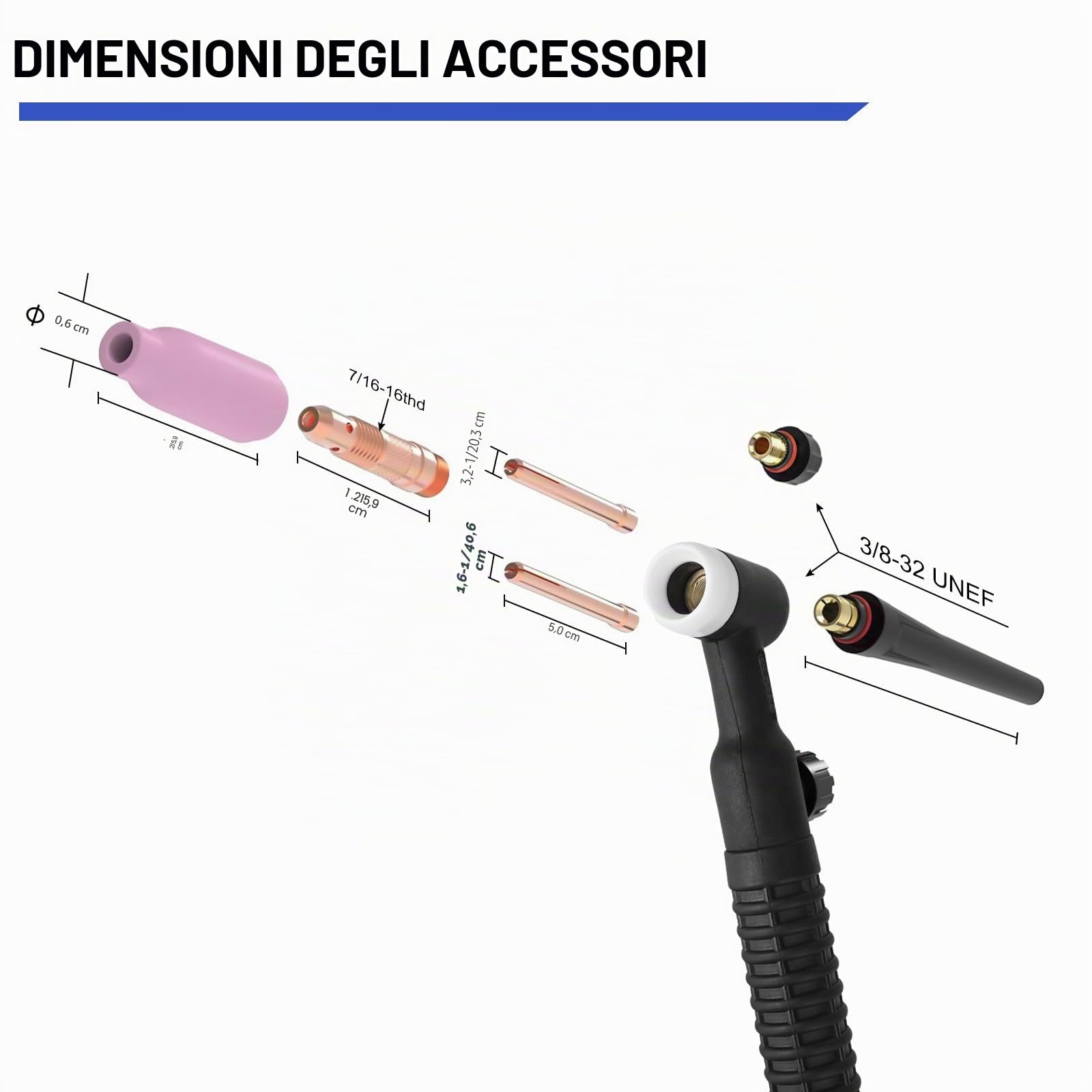 Reboot Torcia TIG WP-17FV – Cavo flessibile 4m, raffreddata ad aria, Argon, 150A per saldatura TIG Lift 10-25mm, per saldatrici Reboot