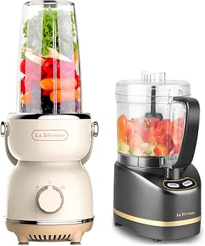 La Reveuse 300W Retro Blender + La Reveuse 2-Cup Small Food Chopper
