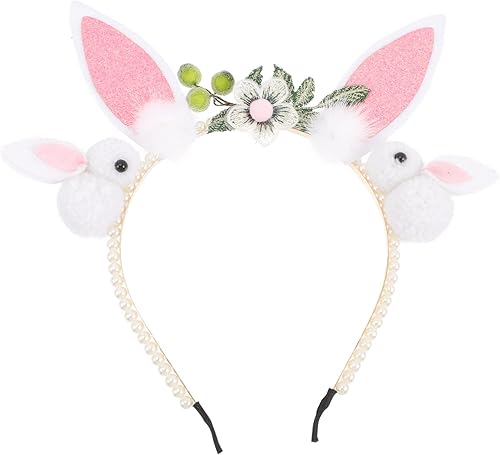 PRETYZOOM Diademas de Pascua, diadema de orejas de conejo, diadema de orejas peludas, diadema para cosplay, decoración de pelo de zorro, diadema de