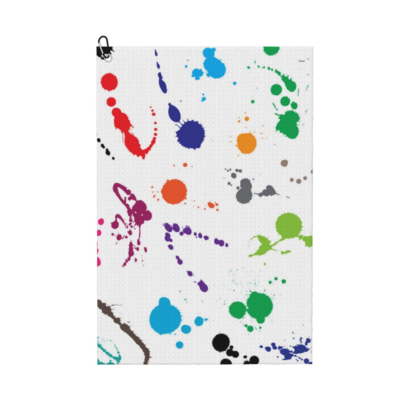 Hnnkloy Abstract Paint Splashes Printed, 16x24 in Portable Waffle Golf Towels with Carabiner Clip for Golf Bag