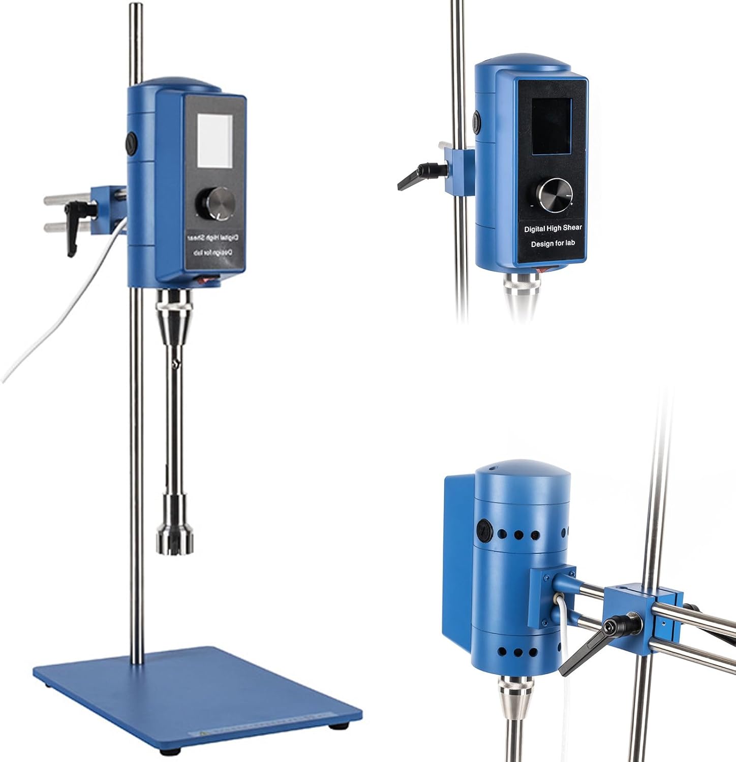 High Speed Homogenizer Emulsifier 110V, Adjustable 2000~28000rpm, Stainless Steel Stirring Device for Lab Dispersing