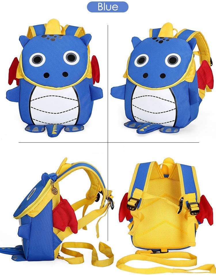 ITODA Kids Toddlers Cute Dinosaur Walking Safety Harness Backpack Walker's Bag With Reins Belts Travel Racksack Cartoon Nursery School Bag Daypack for Boys Girls for 1-7Years Old - Image 4