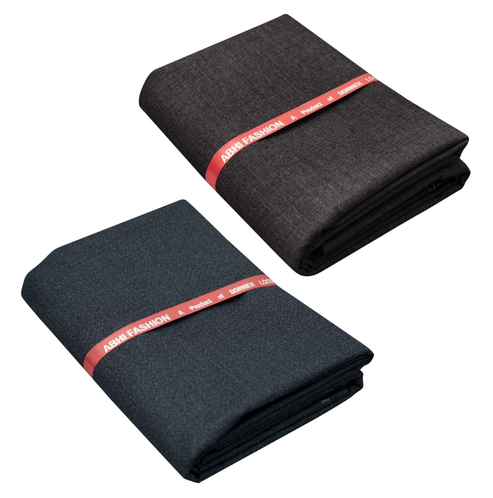 Abhi Fashion Men's Stylish Cotton Feel Formal Unstitched Combo Trouser Fabric For Men (Pack Of 2)-picture-16