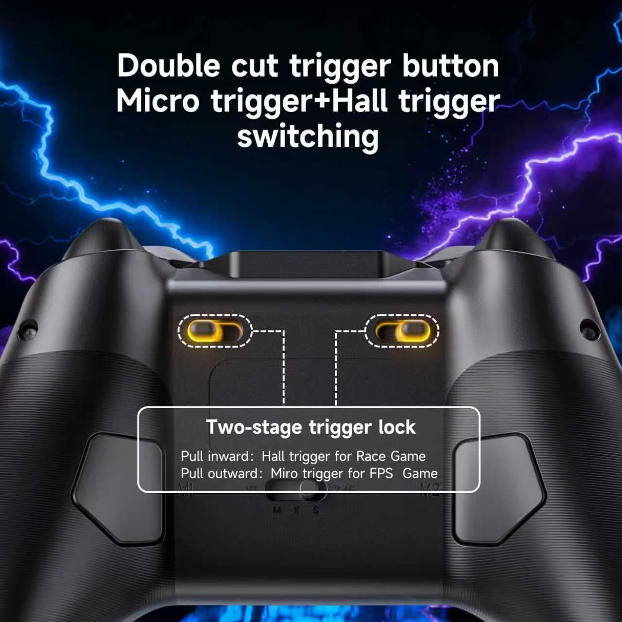 UHM PC Controller Wireless Game Controller PC G5 Kabellos Bluetooth Gamepad mit Switch Handy iOS Android Hall Trigger Turbo,Vier programmierbare Tasten 6 Achsen Gyro