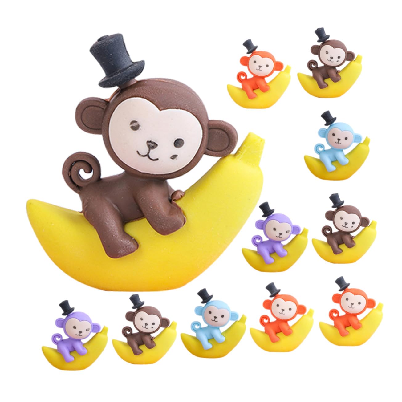 Homoyoyo Gomme da Cancellare a Forma di Banana Scimmia Creativa in Tpr 48 Gomme Divertenti Set da 48 Pezzi Uso Cancelleria Colore Casuale per Studenti per Materiale Scolastico
