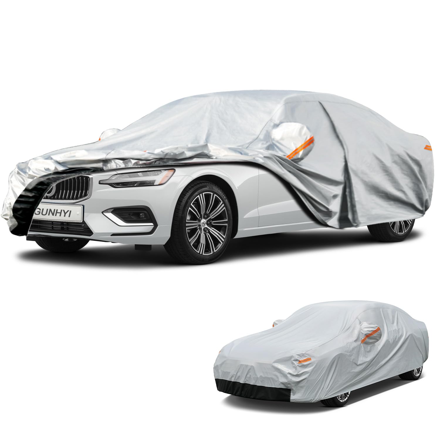 GUNHYI 6 Layers Car Cover Custom Fit Volvo S60 (2018-2025) Waterproof All Weather, Heavy Duty Outdoor Snow Sun Rain Uv Protection (Ships from US Warehouse, Delivery 3-8 Days)