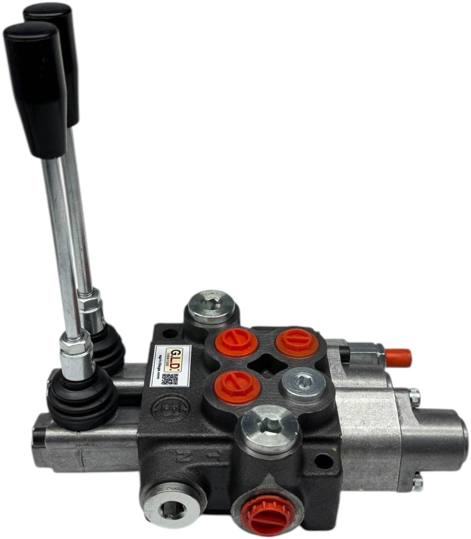 Distributore oleodinamico per trattore 2 leve -1 doppio effetto + 1 semplice effetto con blocco in tiro 3/8" 45 Litri 300 bar