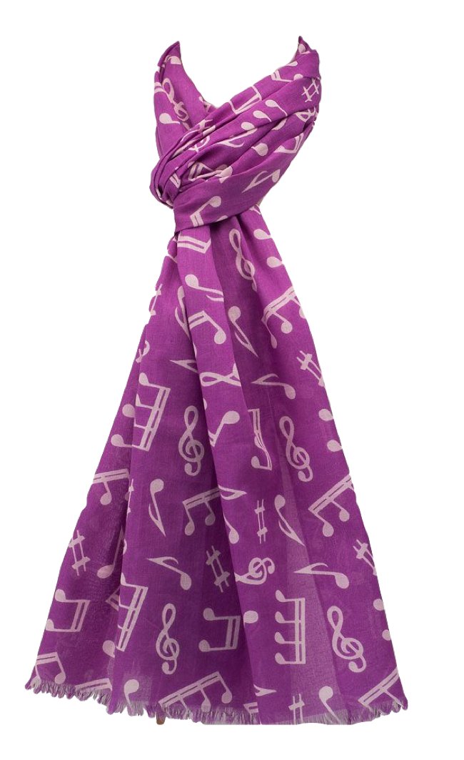 The Olive House Women's Purple The Olive House® Fair Trade Musical Notes Scarf