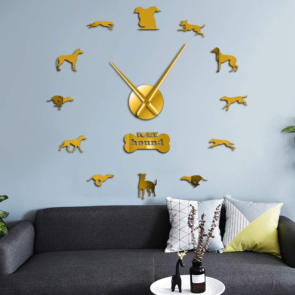 Amazon.co.jp: 掛け時計, Greyhound採用Whippet Wall Art DIY.巨大な壁 