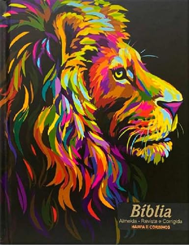 Bíblia letra grande ARC com harpa - Leão pintura perfil