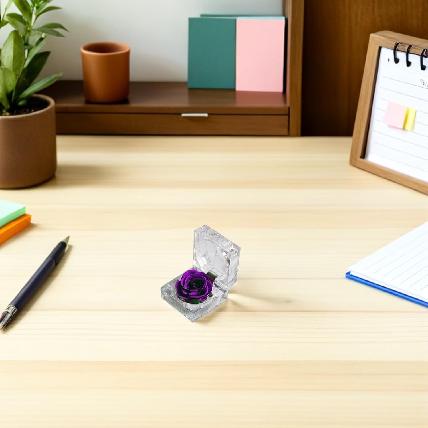 jojofuny Preserved Rose in Glass Dome with Ribbon Decoration Eternal Flower Box for Valentine S Day Anniversary Birthday Home D Cor - Image 5