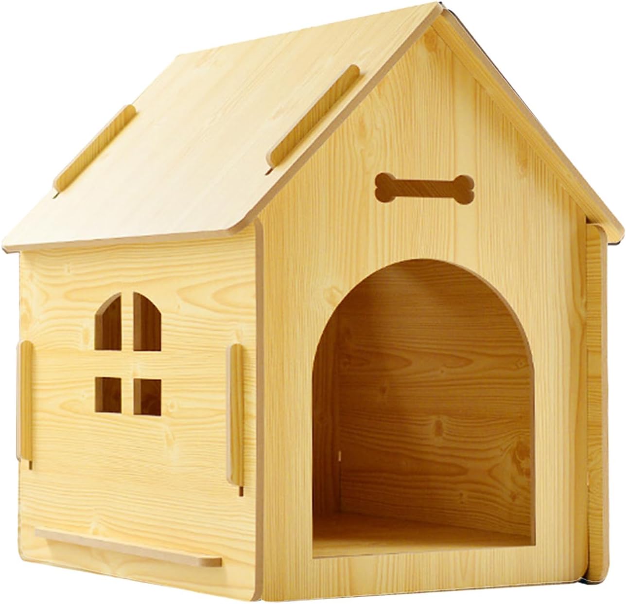 木製犬小屋 - 取り外し可能な防雨シェルター | 防水猫用屋外シェルター | 子犬 子猫 用 室内 バルコニー ガーデン テラス パ