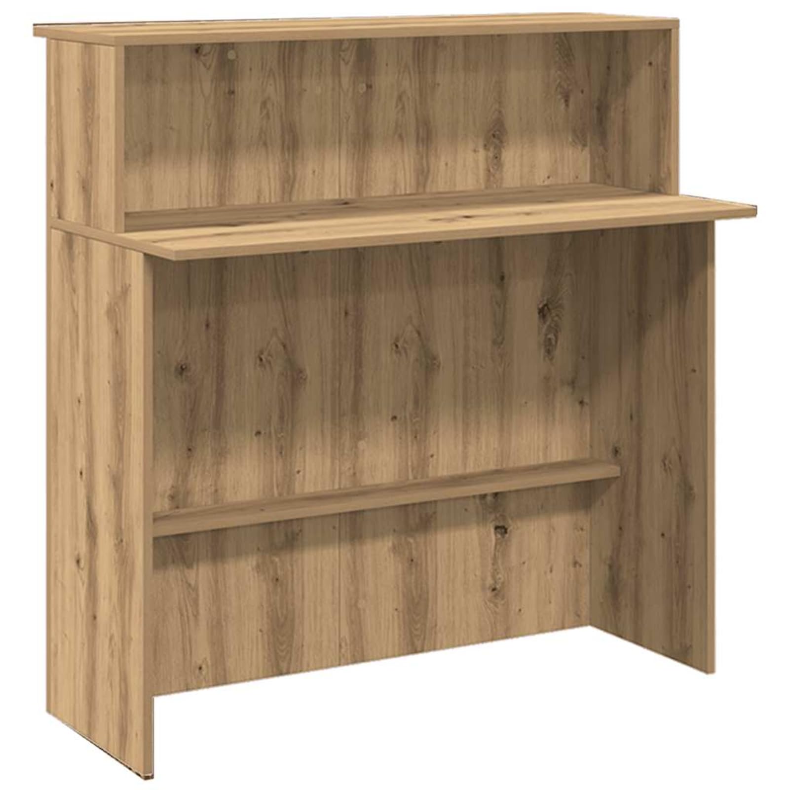 Homgoday Banco Reception con Armadietti 200x50x1035 cm Rovere Artigianale - Scrivania per Ufficio con Ampio Spazio di Archiviazione Truciolato Resistente Facile Montaggio