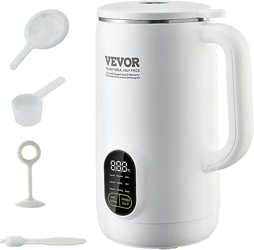 Miniatura 9 de VEVOR Máquina automática de leche de avena a base de plantas 9 en 1 con cuchillas de 12 hojas, 27.1 fl oz27 onzas, máquina automática de fabricación