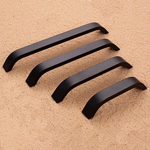 Aluminium Alloy Black White Door Handles Kitchen Cabinet Cupboard Wardrobe Drawer Pull Knobs Accessories,Black 160mm