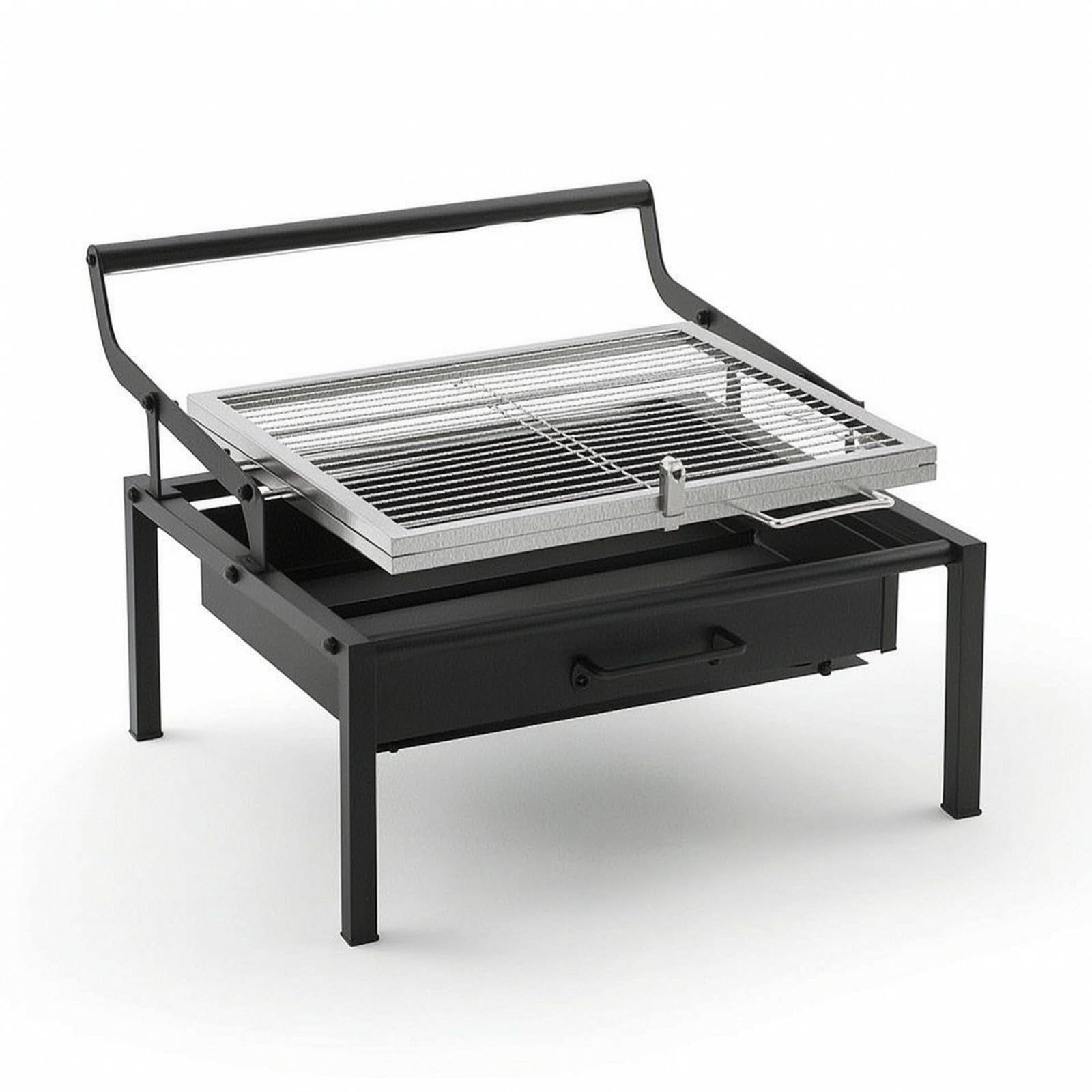 Briquette Barbecue Grill Stainless Steel Flip Briquette Grill Rectangular for Home Cooks, Campers, Backyard, Patio, Camping-image-47