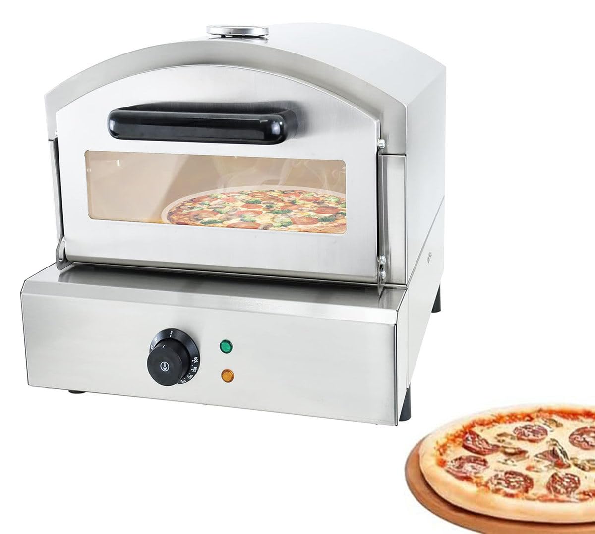 Máquina Para Hacer Pizza Profesional,Horno De Pizza Multifunción Para Exteriores,Control De Temperatura,Entana De Vidrio Resistente Al Calor,Para Asar Pizzas,Cocina Exteriores,Horno ElectricPizzaOven