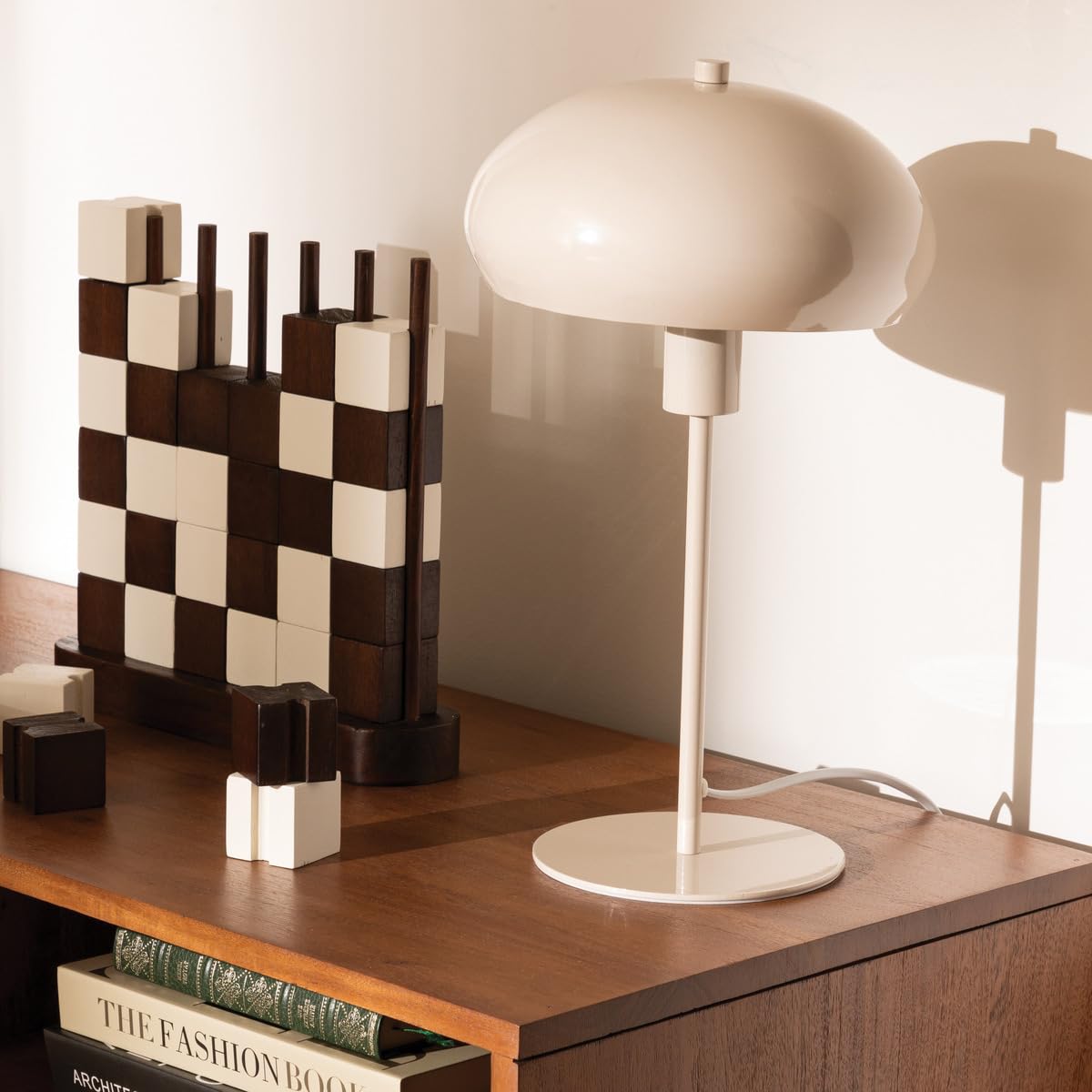 Atmosphera - Lampe champignon à poser savio beige h38cm