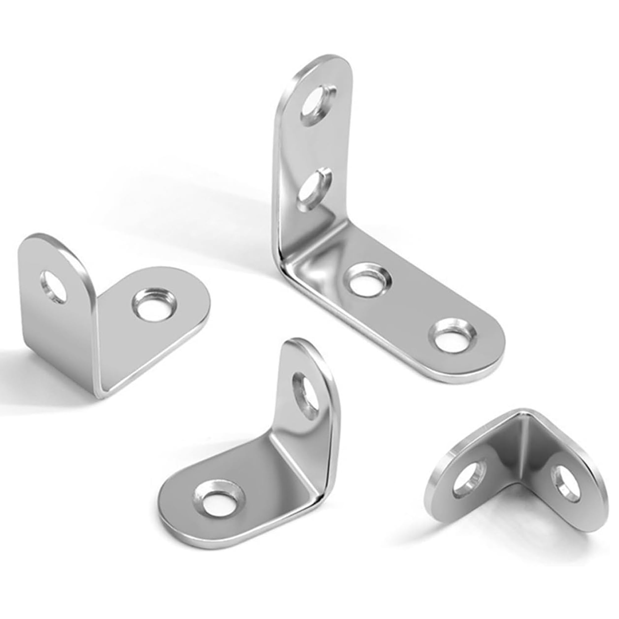 B&Q -  Angle Brackets 30 X 30 X 13mm ( Pack Of: 16 ) Corner Brace Zinc Plated Steel L Shape T2mm Metal Plate Repair Bracket