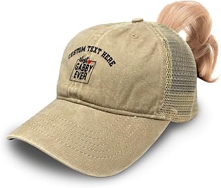 Ponytail Cap Women's Baseball Cap Best Gabby Ever Grandma Grandmother Ponyback Hats with Ponytail Hole