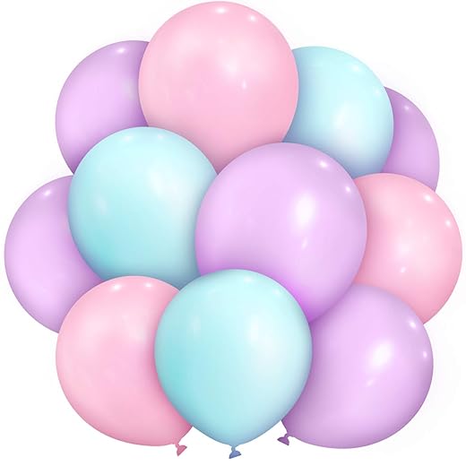 100 Pieces 13 inch Latex Balloons Colorful Round Balloons for Wedding Birthday Festival Party Decoration (Pink, Blue, Purple)