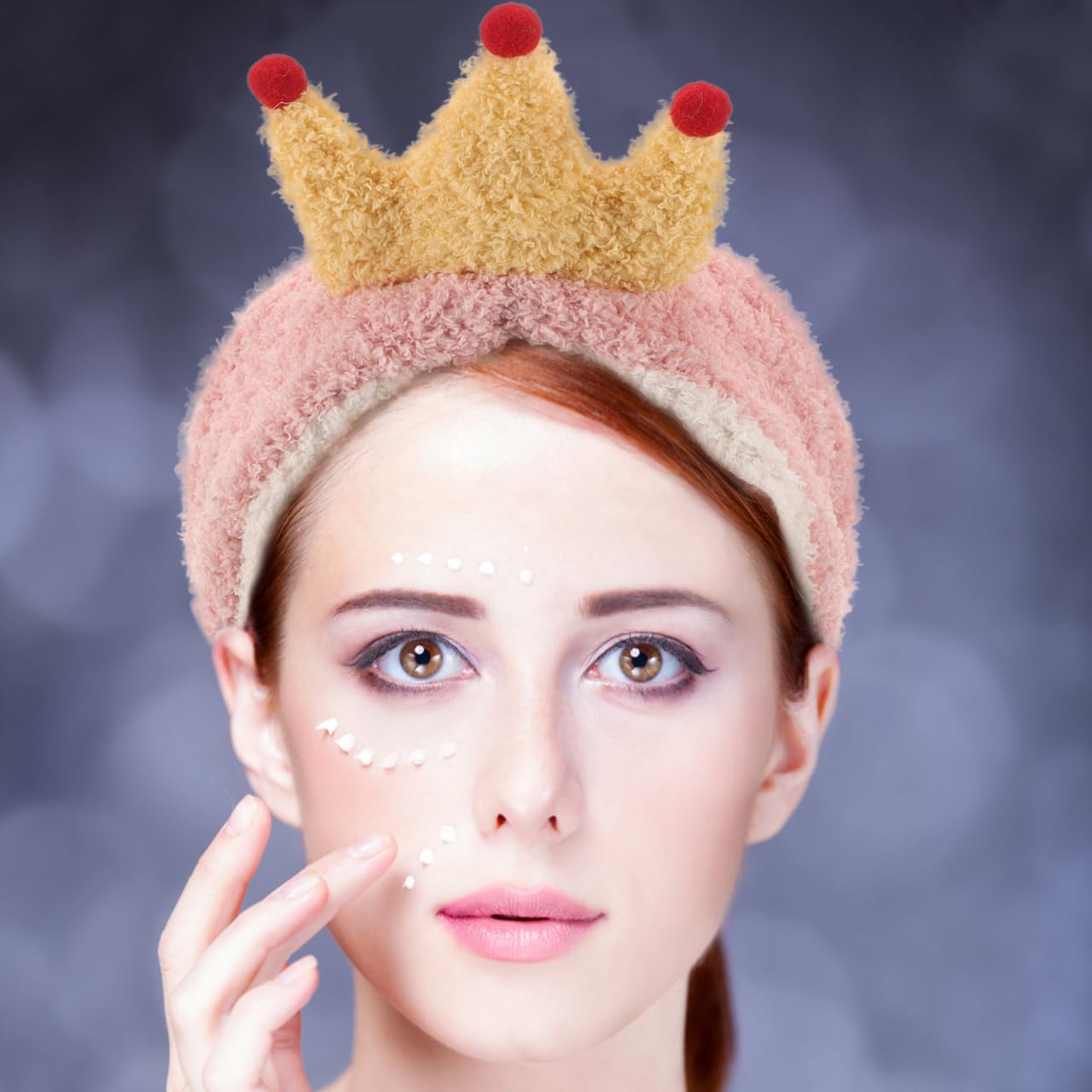 Crown Plush Makeup and Face Washing Headband for Women Soft Fleece Hairband for Spa Comfortable Wide Design for All Hair Types