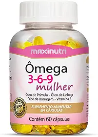 Ômega 3/6/9 Mulher (Linhaça/Prímula/Borragem/Vit.E) - 60 Cáps., Maxinutri