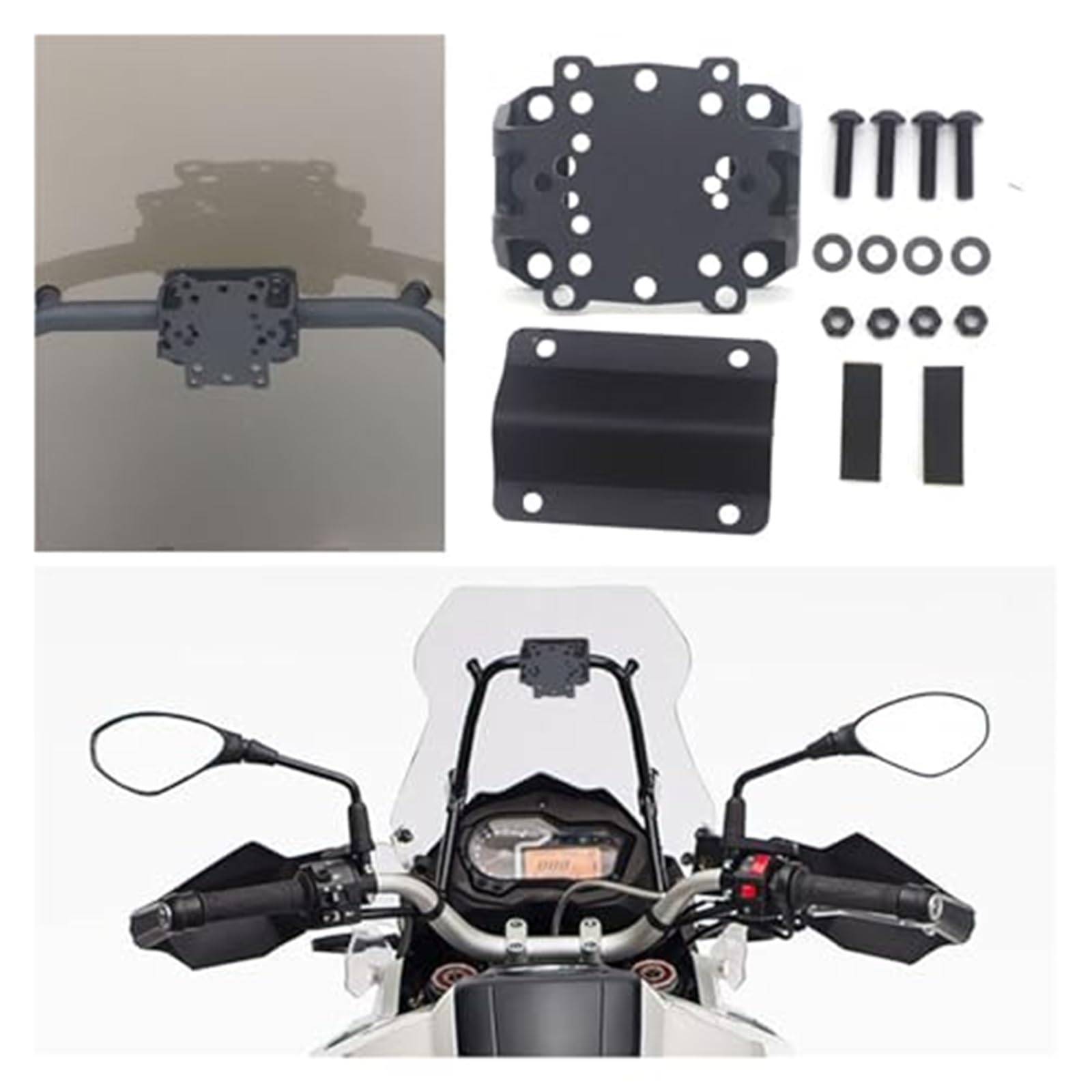 Supporto for telefono GPS Moto, for TRK 502 2016- Supporto for navigazione for telefono cellulare GPS USB for ricarica telefono Supporto per telefono da moto(BLACK C)