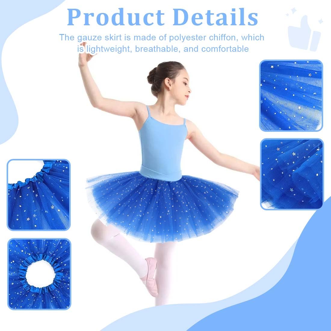 Falda tul niña azul 2-7 años tutus para niñas