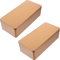 Vista 1 de UPKOCH Tarros de caramelo con tapas, 2 piezas, caja de lata vacía rectangular con tapa, caja de almacenamiento de hojalata, contenedor de lata