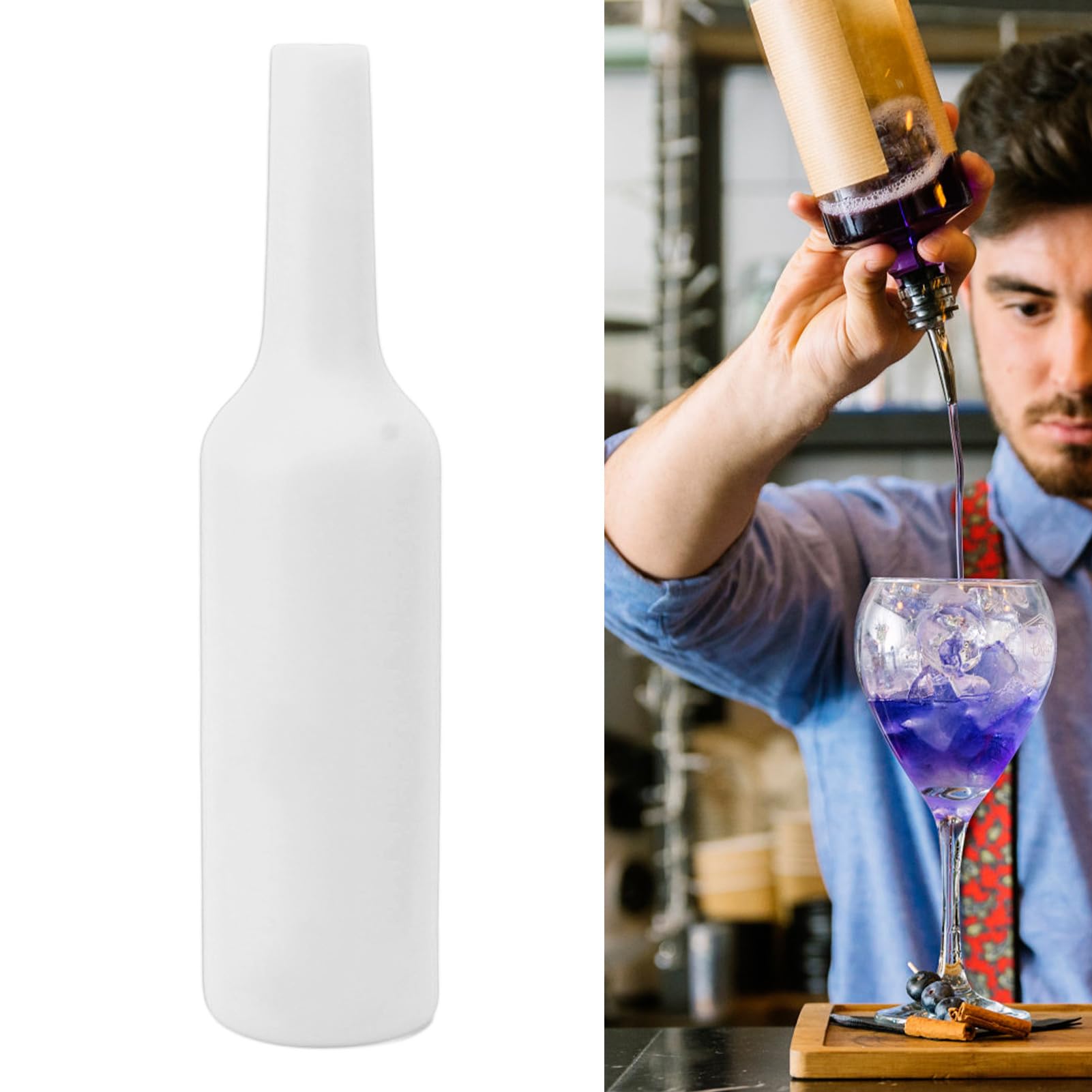 Pyhodi Flair Bottle Ensemble de Bouteilles D'entraînement pour Barman, Bouteille D'entraînement en Silicone Souple Résistant aux Chutes avec Nettoyage Facile et Toucher Confortable,