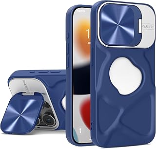 جراب مضاد للصدمات متوافق مع ايفون 13 برو ماكس من نيكست ستور - غطاء حماية عدسة غير مرئي الدرجة العسكرية - حامل قابل للطي - يدعم الشحن اللاسلكي المغناطيسي ازرق. سيليكون