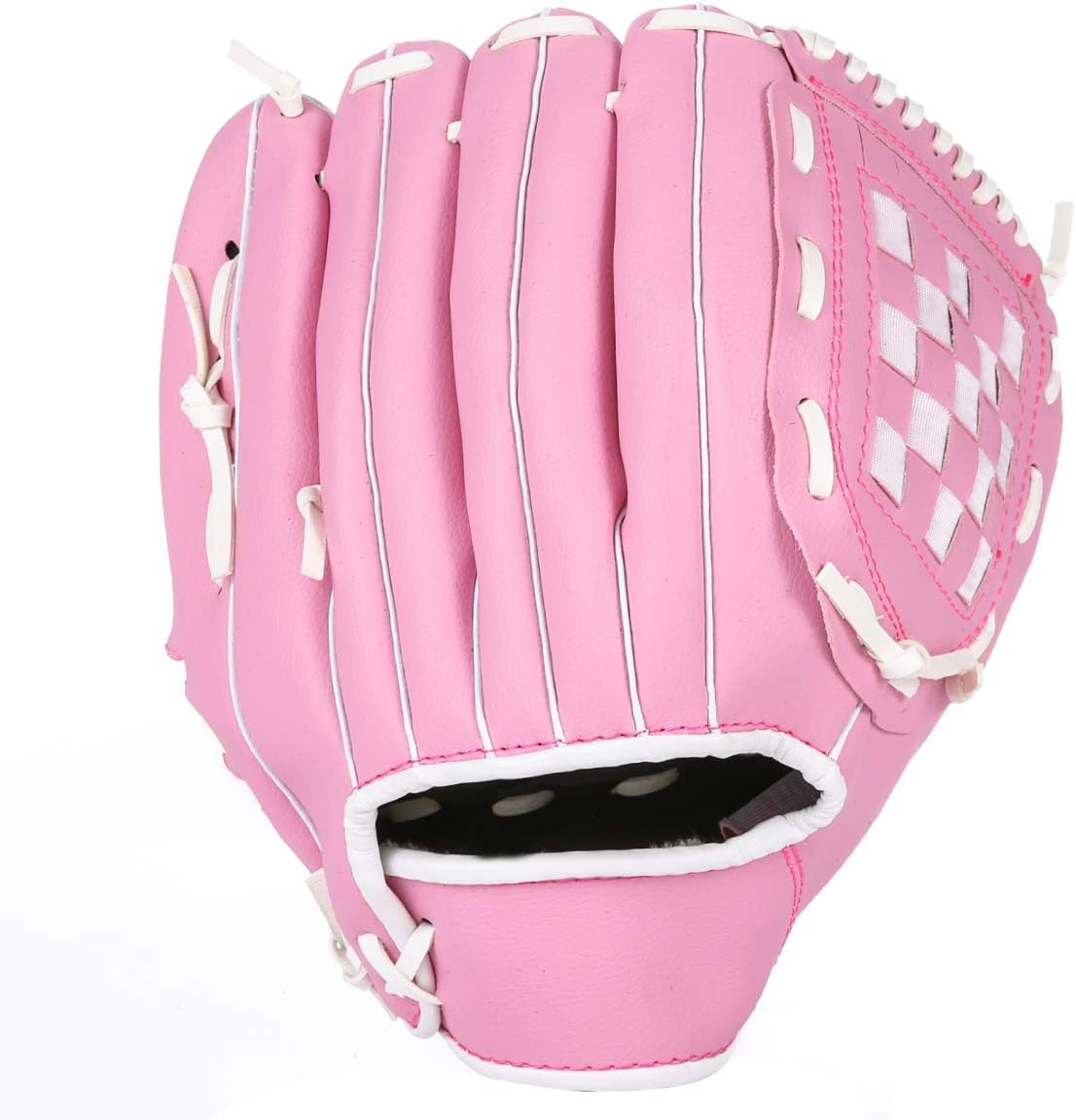 GROOFOO Baseball Glove and Ball for Kids Youth Adults Softball Teeball Training Left/Right Hand Glove with Soft Ball Set Brown/Black/Pink