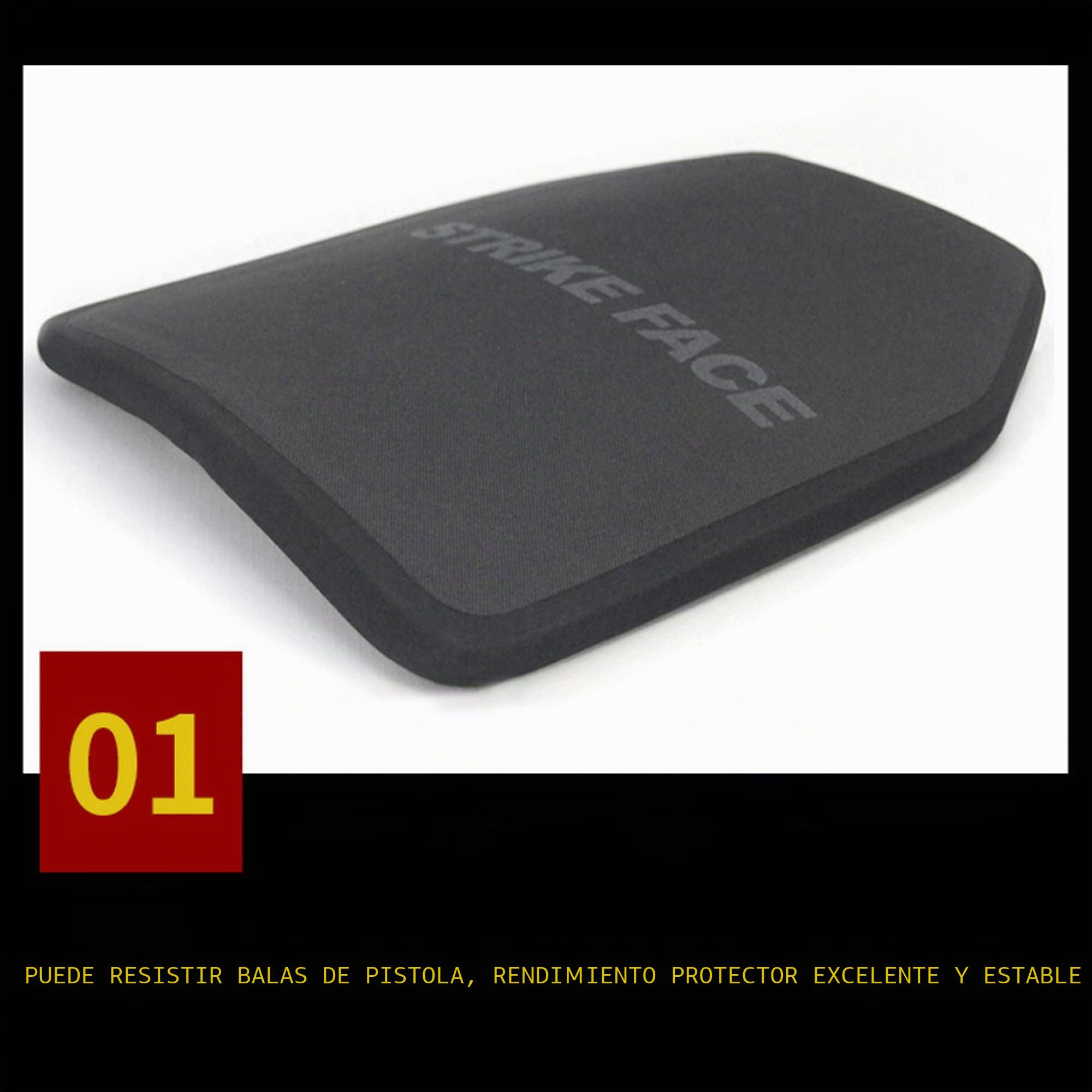 Placa de Chaleco antibalas - NIJ IIIA Nivel PE Placa Protectora de Espalda y Pecho Placa de inserción Independiente para protección de Seguridad Personal