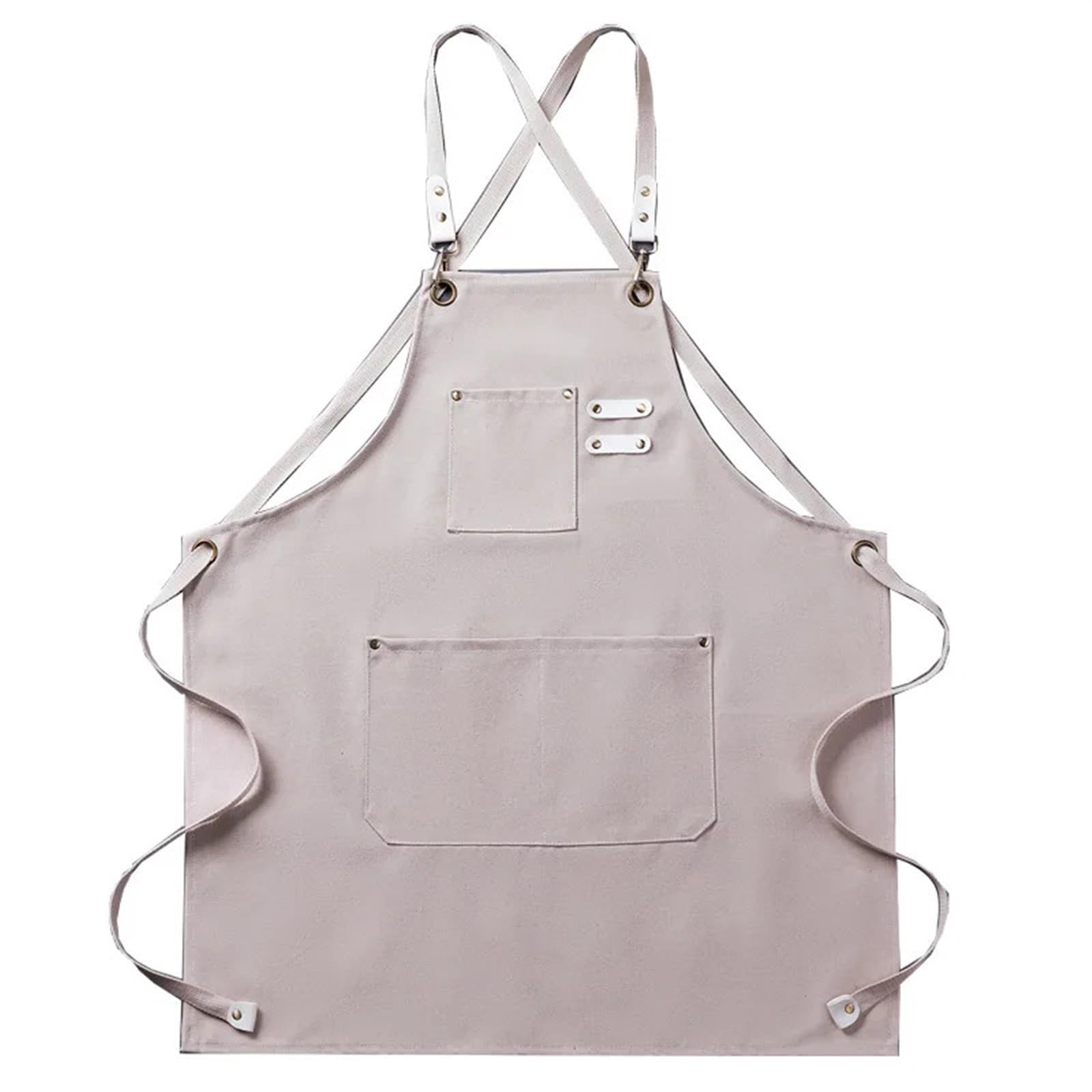 Grembiule in tela di cotone ispessito for la casa, caffetteria, cucina, ristorante, grembiule da lavoro, grembiule for uomo(White)