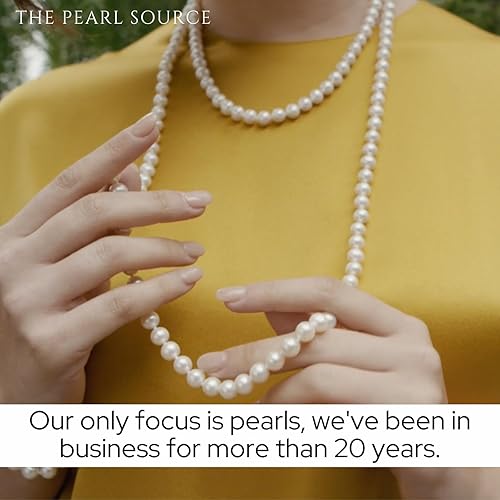 Miniatura 8 de Collar de perlas reales para mujer con perlas cultivadas auténticas de agua dulce blancas de calidad AAA hebra de perlas de 18 pulgadas con cierre