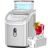 Countertop Ice Maker Machine, 30lbs/24Hrs, 3 Thickness Ice Cubes, 16Pcs/13 Mins,2 Ways to Add Water, Self-Cleaning Ice Cube Maker w/Basket and Scoop for Home/Kitchen/Camping/RV (Grey)