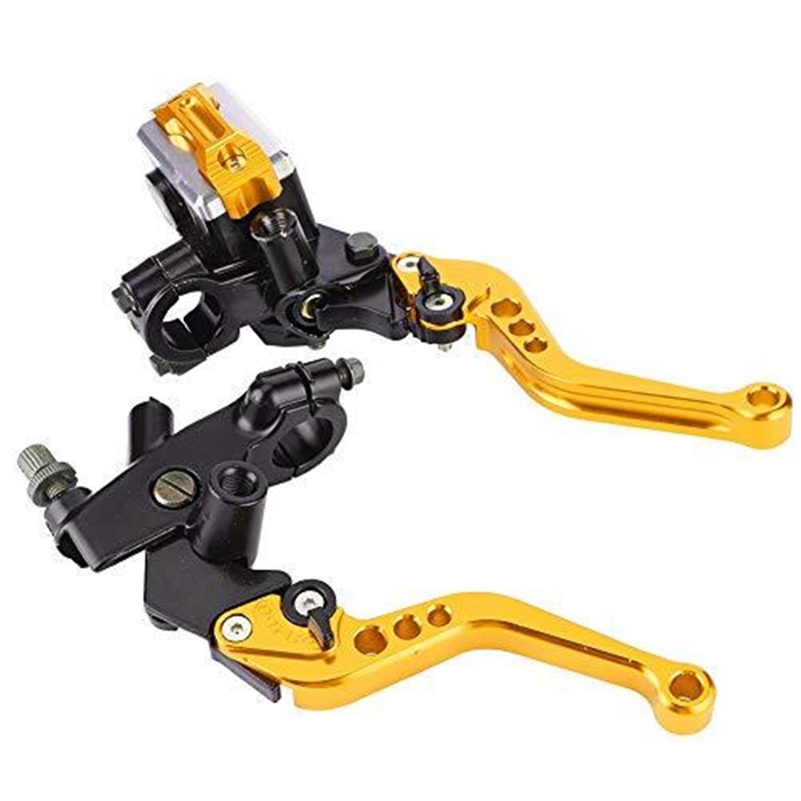 FLBZBLKASL Motorcycle Short Brake Clutch Levers Dirt Bike Brake Lever Master Cylinder Levers, 22mm Universal Motorcycle Clutch Reservoir 1 Pair