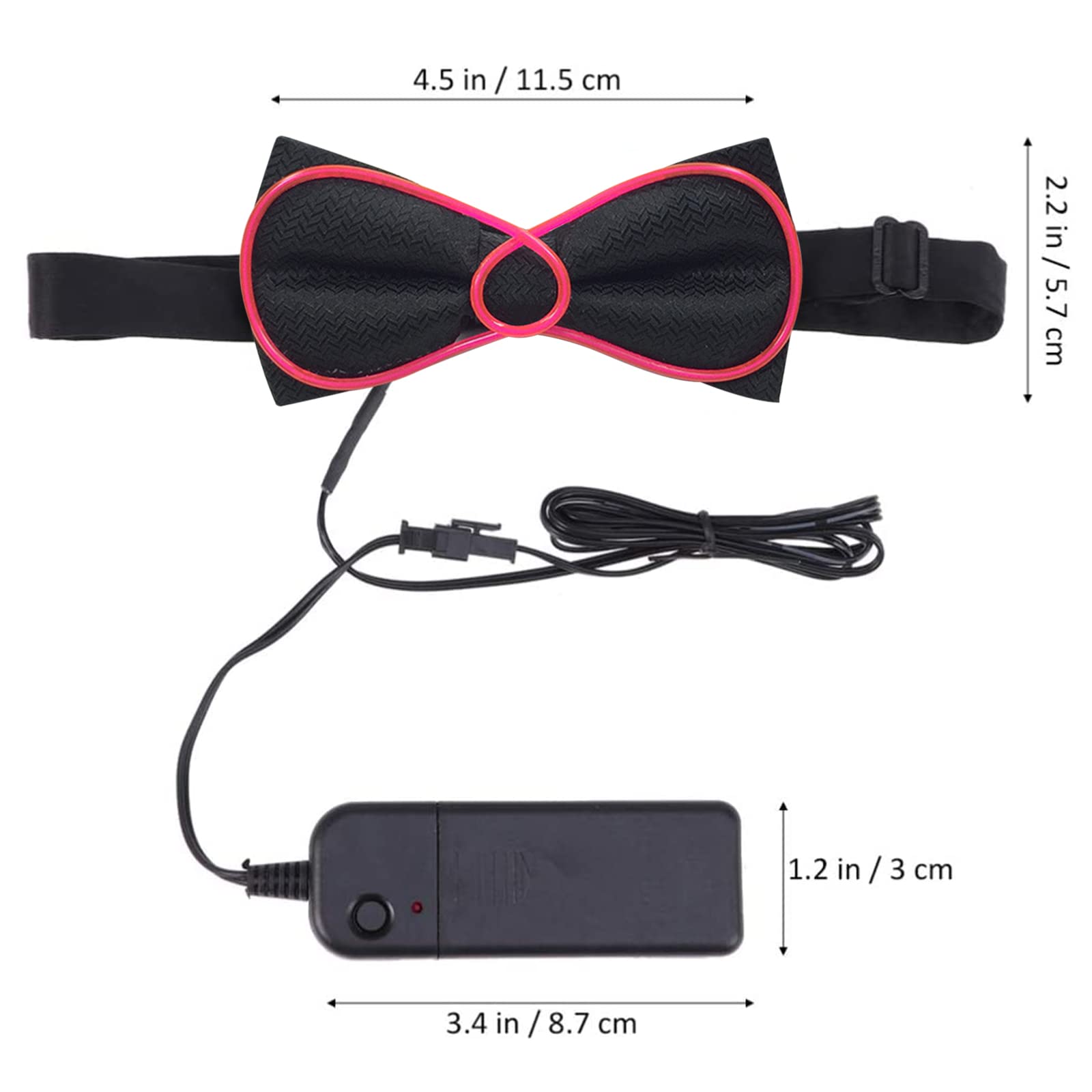 Light Up Suspenders LED Tirantes, Pajarita y Tirantes Set para Hombres Disfraz de Fiesta de Navidad (Rosa)