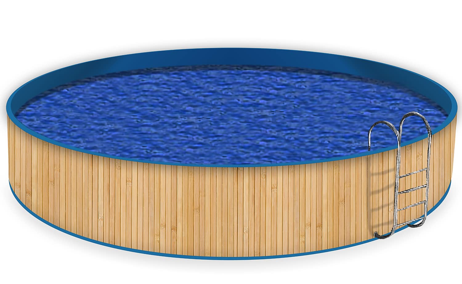 Wallario Pool Verkleidung mit Motiv und Ösen, Umrandung Dekoration, Motiv Holzpanele hell, Größe Höhe 80 cm x L 10m