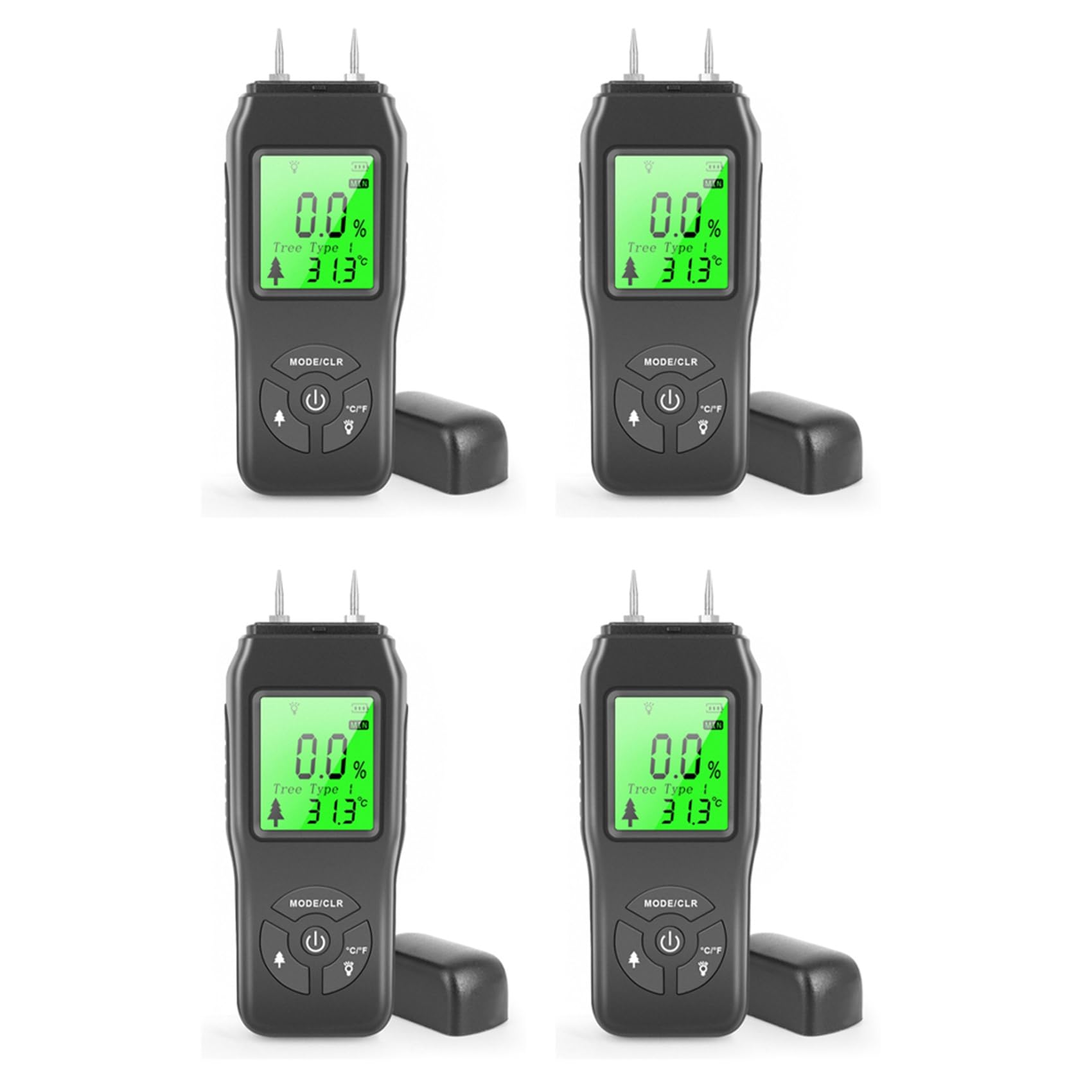 Hndhbfgrt 4X Digital Moisture Meter, Water Leak Detector, Moisture Tester, Pin Type, Backlit LCD Display,Wood Humidity Tester