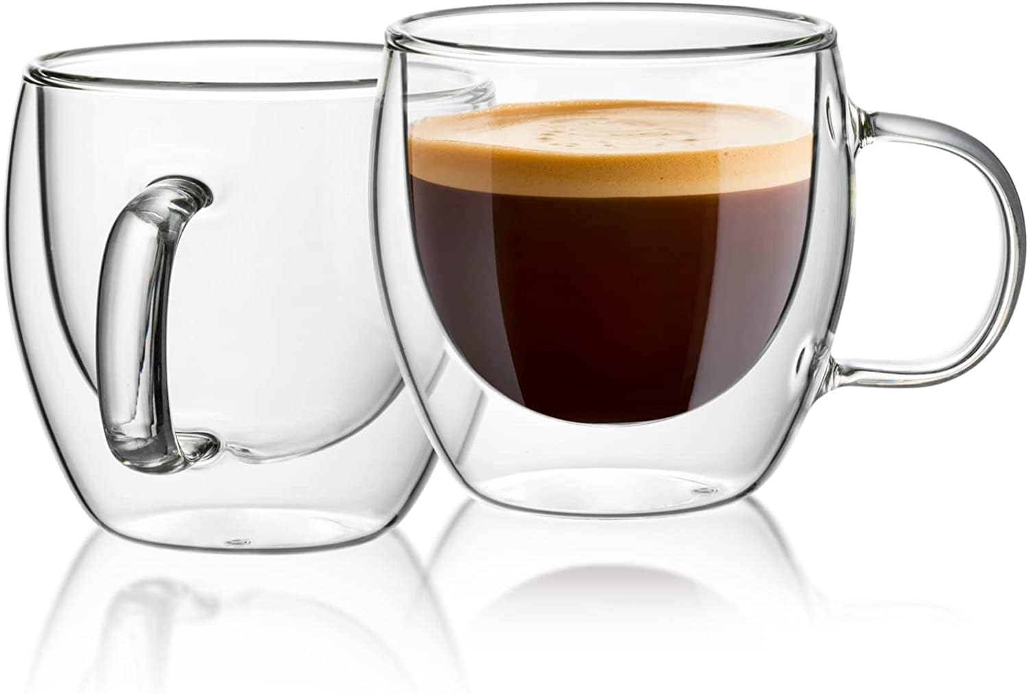 DOMINGO HUB® Double Wall Glass Tea-Coffee Cup 250 ML, Set of 2 Borosilicate Glass Double Wall Extra Wide Fancy Tea-Coffee Mug, Insulated Coffee Mugs, Espresso, Latte, Cappuccino 3